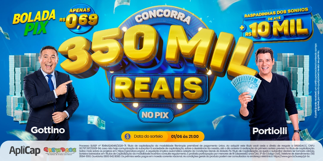 Banner da etapa Edição 13 Bolada Pix R$ 0,69 - R$ 350.000